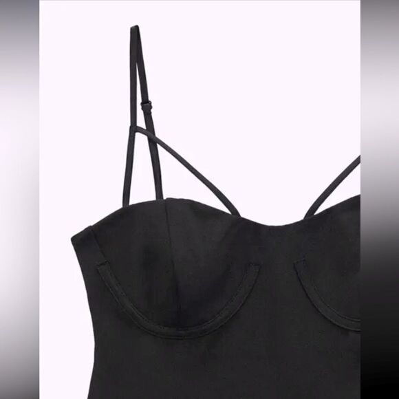 NWT ZARA Bustier Little Black Bodycon Dress M - Picture 2 of 7